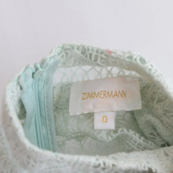 Zimmerman Rhythm Spiral Empire Dress Mint Green Lace & Chiffon Dress Size 0 - Picture 16 of 16